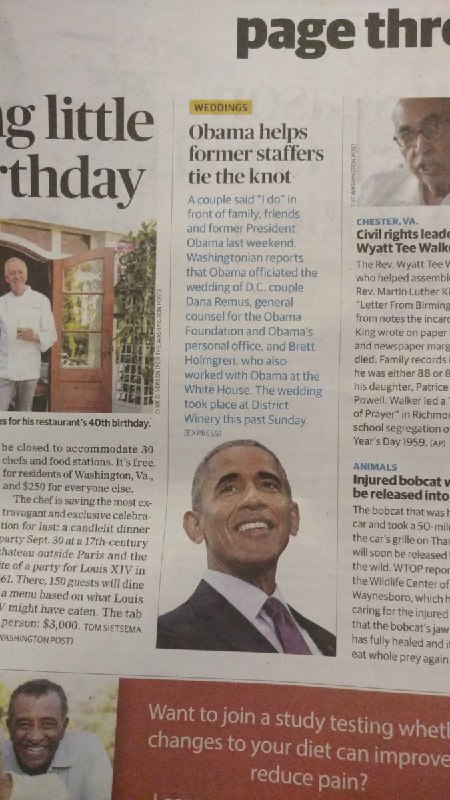 خب به سلامتی #اوباما هم مثل #خاتمی داره می‌ره تو کار عقد و عروسی، اولین خطبه عقدش رو هفته گذشته خونده🤣 AhmadMedadi