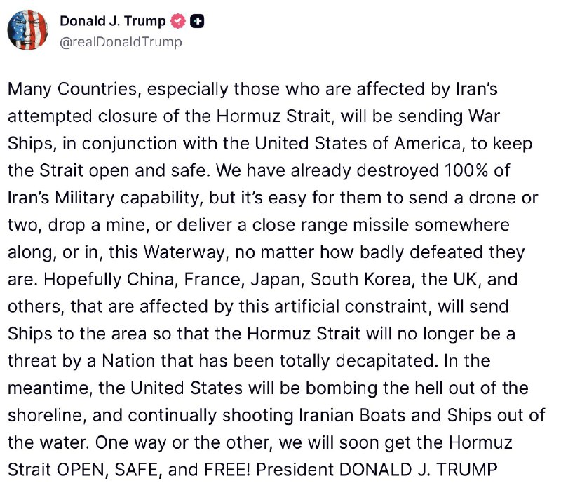 پست جدید دونالد ترامپ در تروث سوشال