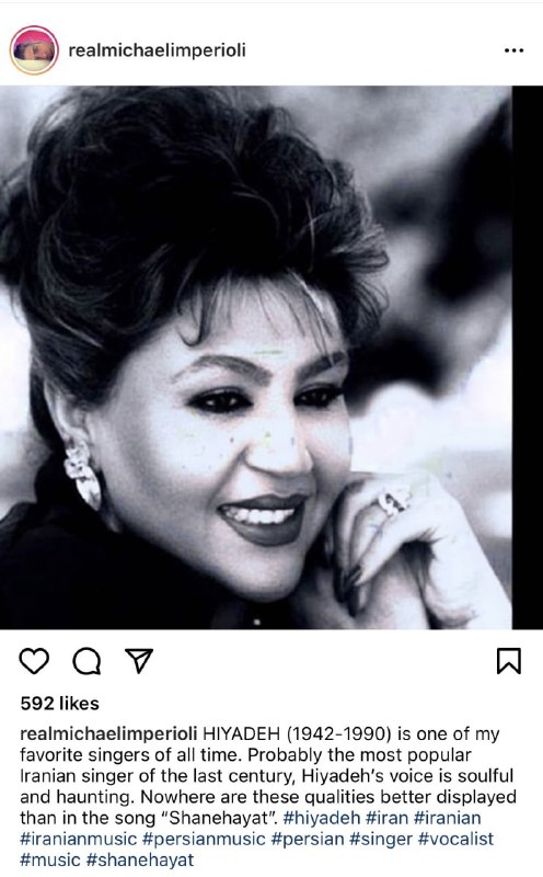 حقیقتا وات د فاک#مایکل_امپریولی بازیگر نقش کریستوفر تو سریال #سوپرانوز پست گذاشته که #هایده خواننده محبوبشه  