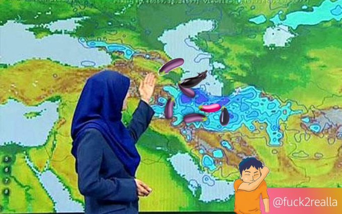 تهران داره از آسمون #بادمجون می‌باره،مراقب باشید بدون شلوار نریدبیرونgholamrezaBdardروغن بنفشه‌ها رو خوب بمالیدchimigiiهوای امروز نیمه‌ابری با کمی #بادمجان پراکندهmammuotتیتر کیهان فردا