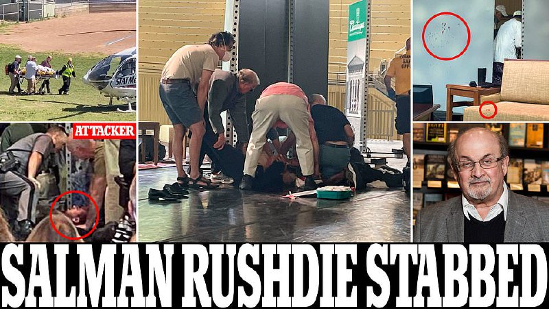 🔴خبر فوری| #سلمان_رشدی نویسنده کتاب «آیات شیطانی» در نیویورک مورد #حمله قرار گرفت. به گزارش آسوشیتدپرس، ۲۱ مرداد پیش از شروع سخنرانی در «انستیتو چاتاکوا» و در حالی که معرفی سلمان رشدی در جریان بود، یک مرد مهاجم با چاقو و مشت به او حمله کرد. از جزئیات سلامت رشدی خبری در دست نیست.@VahidHeadlineمیگن ۱۰ الی ۱۵ ضربه چاقو خورده که یکی‌اش در گردن بوده
