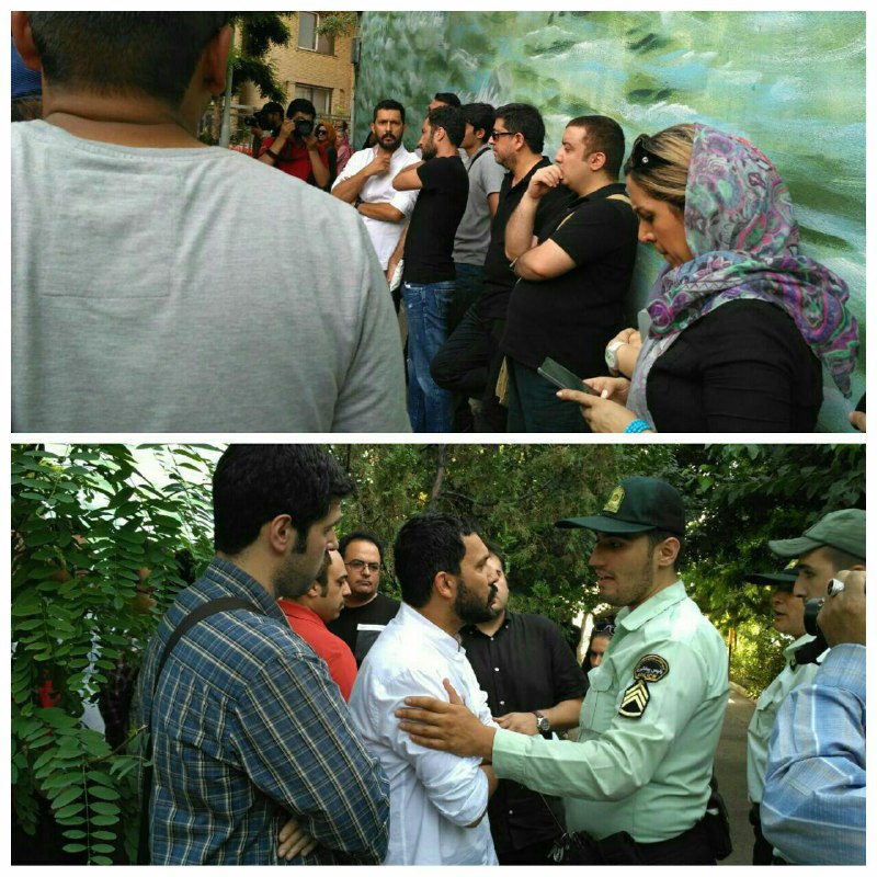 تجمع اعتراضی برخی هنرمندان مقابل #بیمارستان_جمasriran.com/fa/news/480137📡 @VahidOnline#کیارستمی #حامدبهداد، رضا #درمیشیان، #نویدمحمدزاده #شهرام_مکری