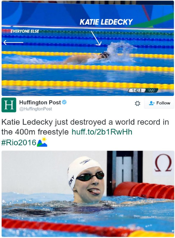 کیتی #Ledecky ترند شده بود چون رکورد #شنا ی ۴۰۰ متر آزاد #زنان رو دوباره شکوندtwitter.com/hashtag/Ledecky📡 @VahidOnline📷 omid2_2_95