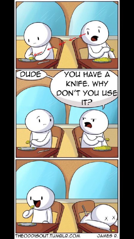 - چرا از چاقوت استفاده نمی‌کنی؟‏-arezo_shz