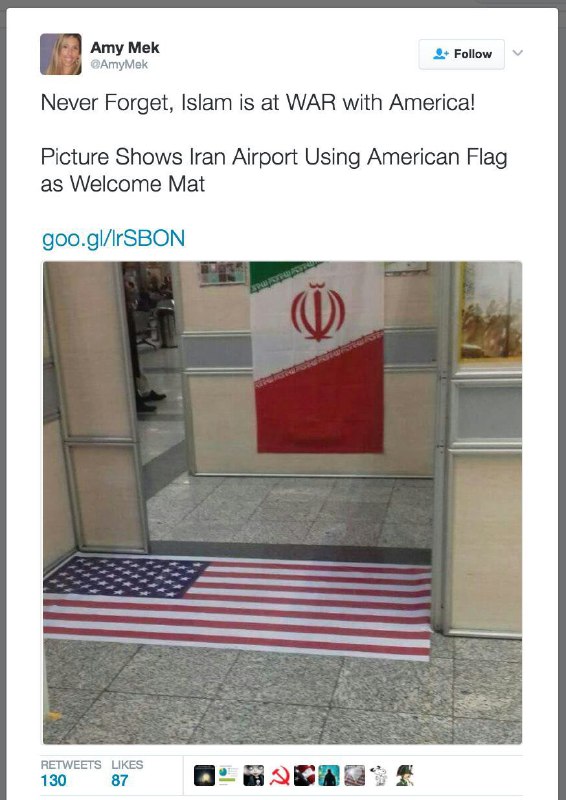 نمیدونم فارس راست میگه؟خواسته پیشگیری کنه ازجمع‌شدن #پرچم_آمریکا ها؟یاجنجال الکی علیه دولت؟بهرحال اون تصویر حسابی پخش شده!مثلاAleki__فکرنکنید اونها کور هستندو نمی‌بینند.t.co/yiMXShsCz0@VahidOnline