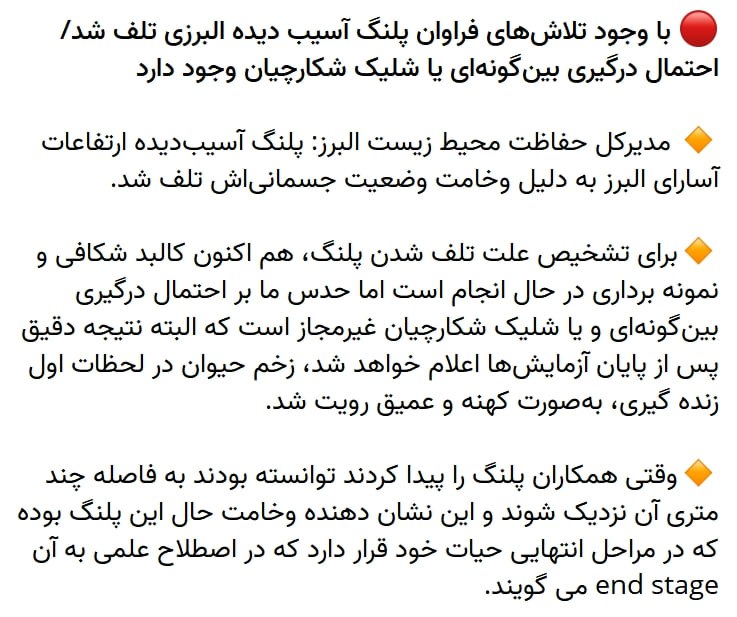 '#پلنگ روستای #واریان تلف شد' Vahid📡 @VahidOnline