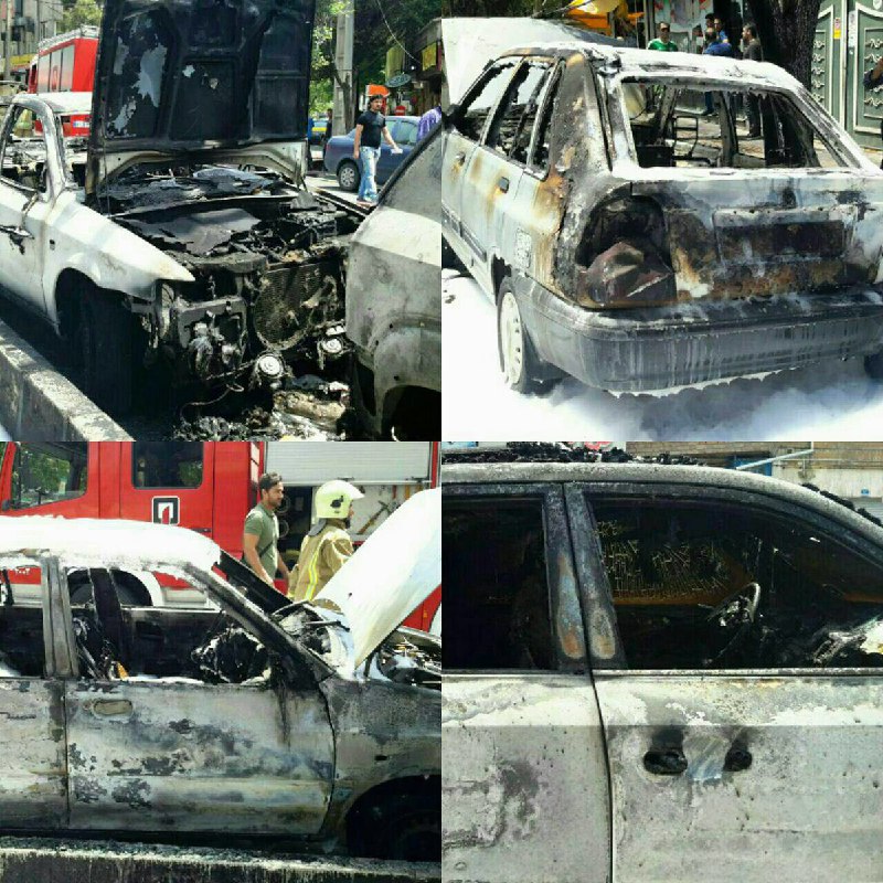 خسارت ۱۰ خودرو در #حریق زنجیره‌ایروابط عمومی شرکت‌ملی نفت