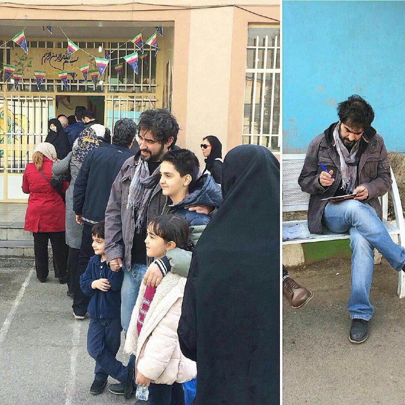 شهاب حسینی با خانواده رفت رأی داد.s_o_h_i
