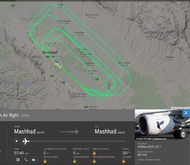 #ایرباس جدید رو یه پرواز بردن ۷ بار دور #حرم_امام_رضا چرخوندن 