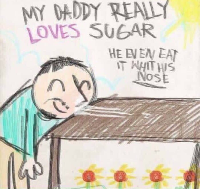 پدرم خیلی شکر دوست داره اون حتی با بینی‌اش اونارو می‌خوره =)))parhamjoker