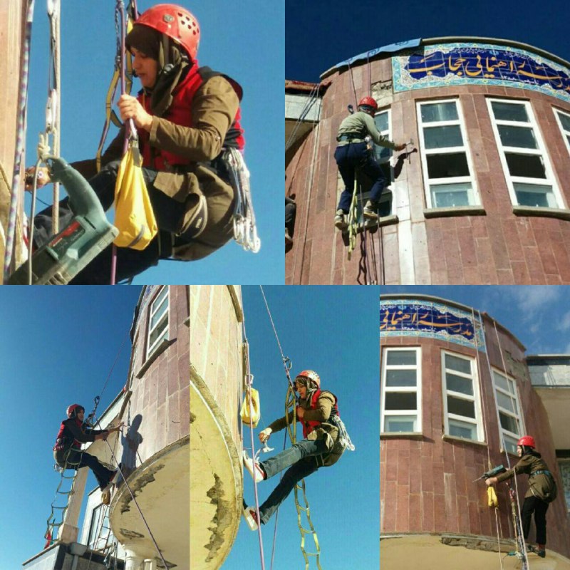 تصاویر دیگری از معلم #صخره‌نورد #الیگودرز ی که برای ایمنی #دانش‌آموزان سنگهای دیوار #مدرسه را پیچ کرد.shahrvand_paper