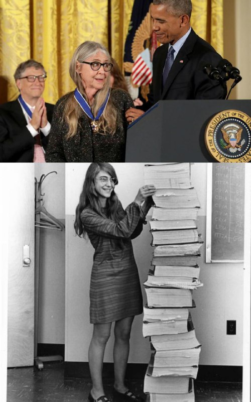 #مارگرت_همیلتون که کدهای دست‌نویسش #انسان رو تا روی #ماه برد. دیروز از #اوباما مدال آزادی دریافت کردNeyzar10