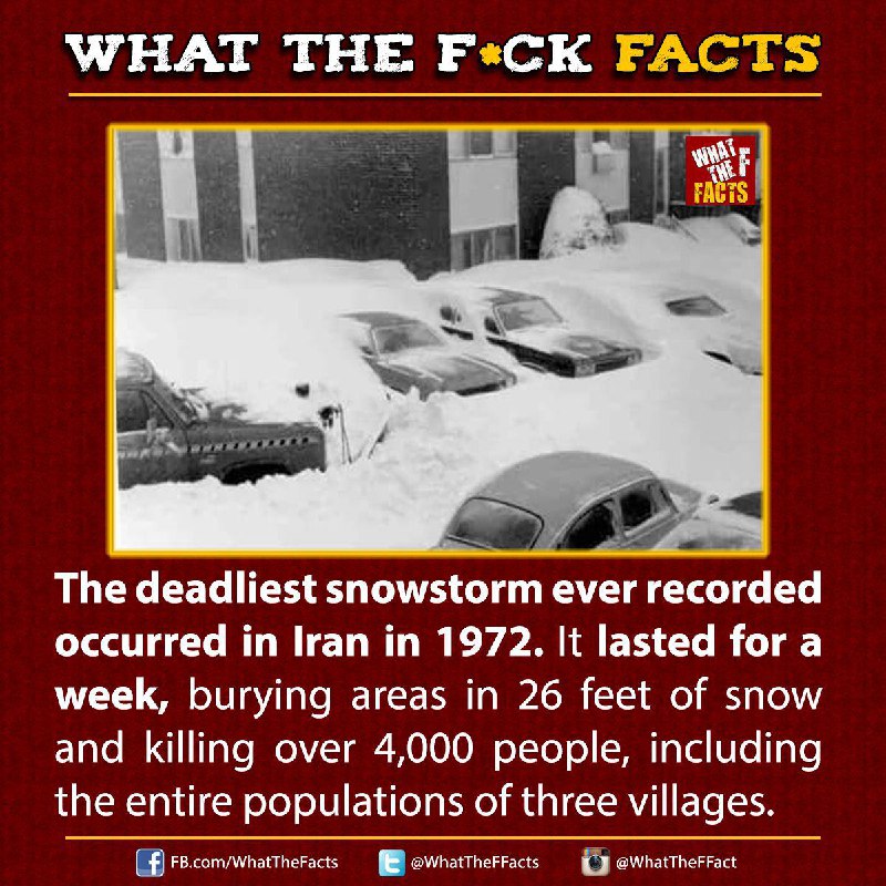 نوشته #مرگبار #ترین #بوران تاریخ بشر در #ایران بوده.WhatTheFFacts