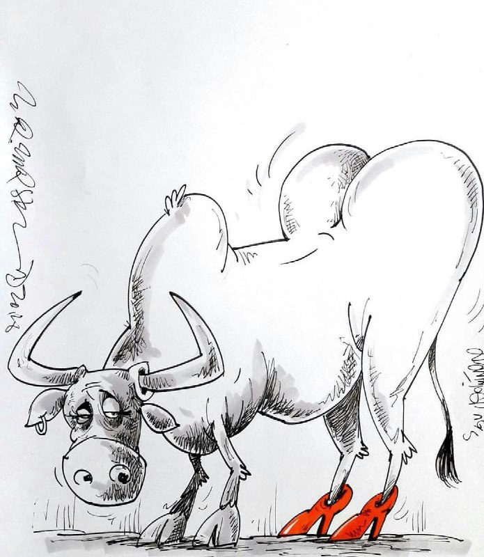 گاومیشی که #صداوسیما می‌بیندکارتون محمدرضا میرشاه ولد براساس خاطره مصطفی کیایی از #سانسور #گاومیش در مستندش sahandiranmehr📡 @VahidOnline