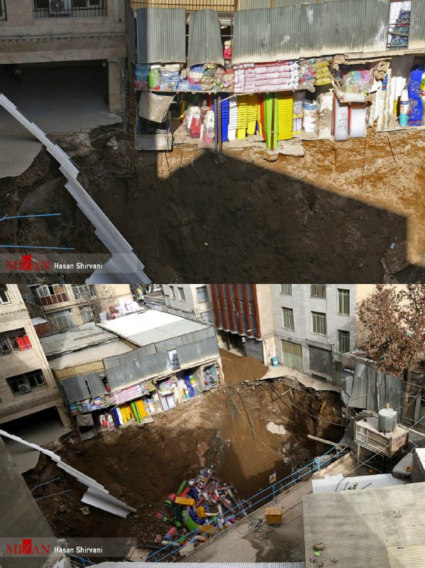 #ریزش زمین در #خیابان_مولوی اسکان شهروندان در ۳ هتل...FaezehAtb
