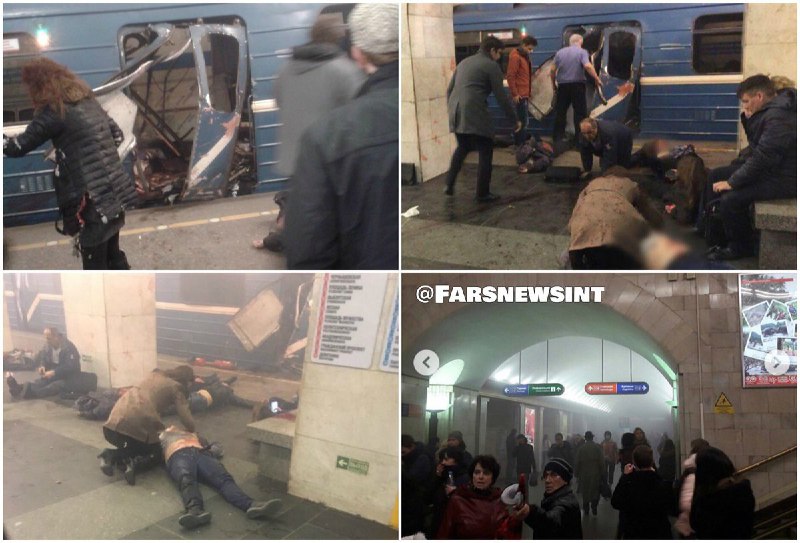 #انفجار در ایستگاه متروی #سن_پترزبورگ دومین شهر بزرگ #روسیه بعد از مسکوتا حالا ۱۰ کشته اعلام شده.FarsNewsInt