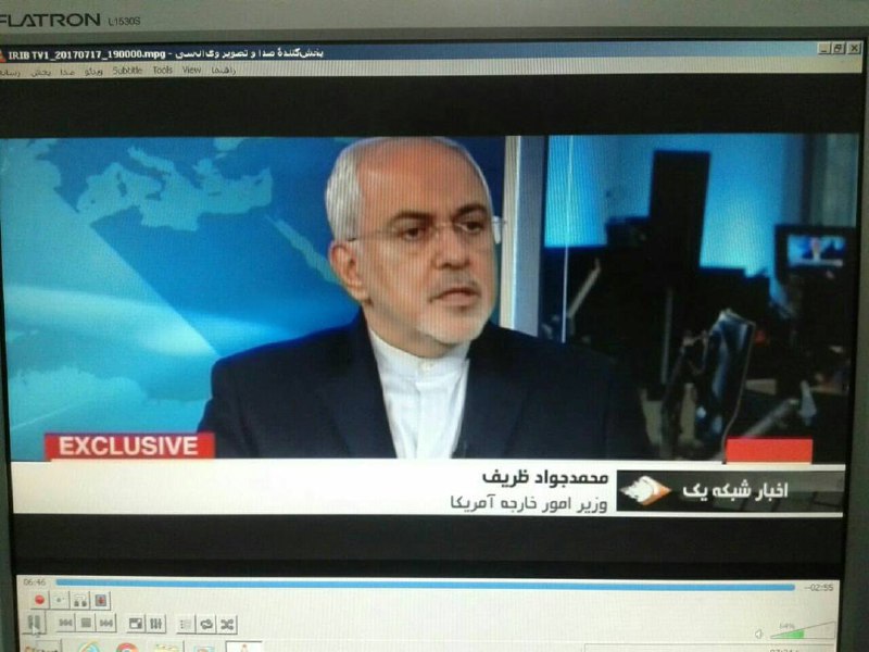 #صداوسیما شغل #ظریف رو در شبکه۱ نوشت #وزیرامورخارجه #آمریکا. حالا سوال اینه که سهوی اشتباه نوشته یا عمد داشته؟miraghorbanifar