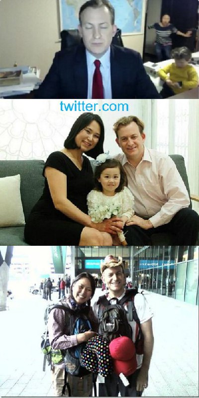 #رابرت_کلی و همسرش که شیرین‌کاری کودک‌شان هنگام مصاحبه زنده خبرساز شد