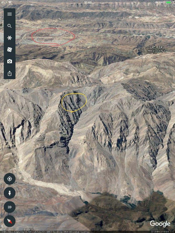 رنگ زرد محل برخورد هواپیمای ATR آسمان و رنگ قرمز فرودگاه یاسوج IranNewspaper