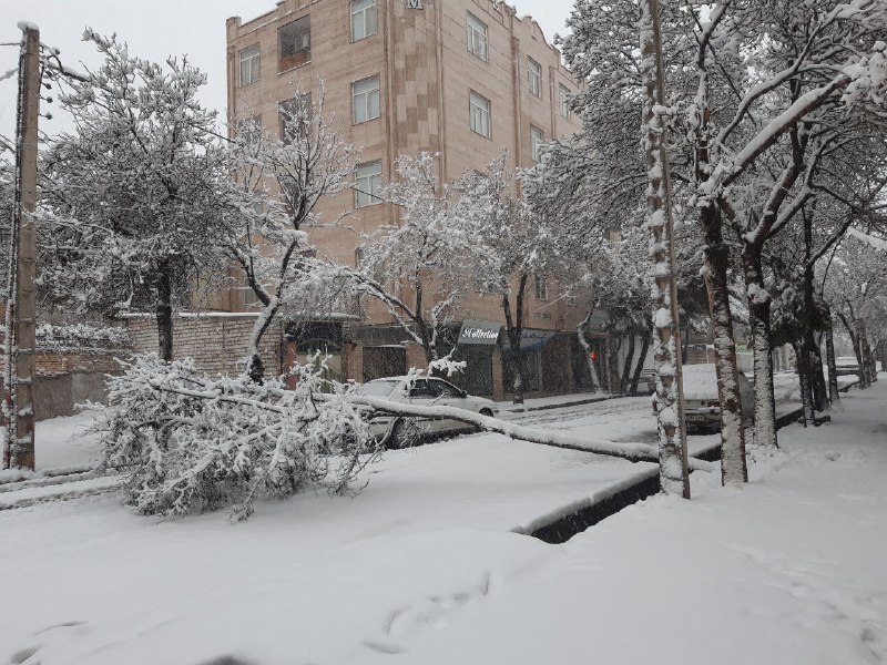 تصاویر دریافتی از شهروندان #بجنورد، #برف آخر سالی در خراسان شمالی!ویدیوی1️⃣