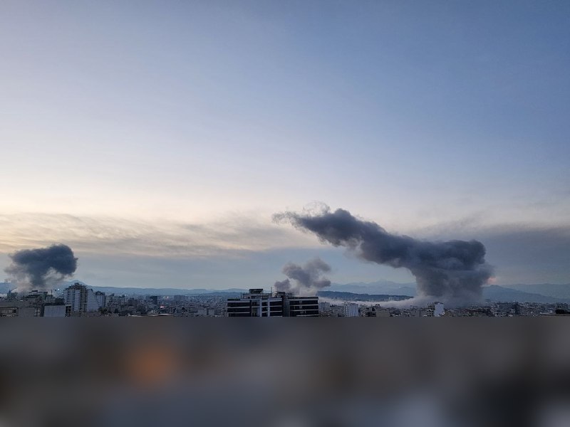 'دود انفجارهای حمله ۵