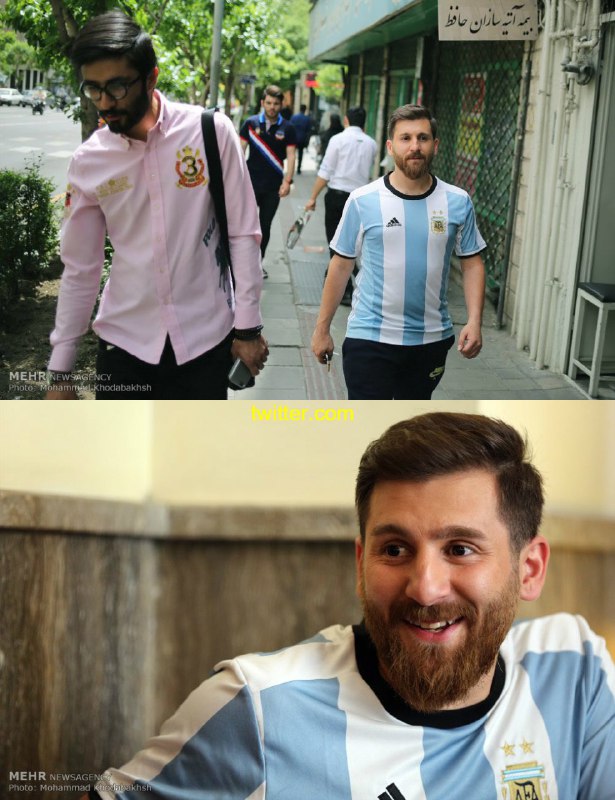 نخیر؛ لیونل #مسی به تهران نیامده، ایشون #رضاپرستش #بدل ایرانی مسی است که پدرش پس از باخت ایران به آرژانتین به او زنگ زده و گفته بود