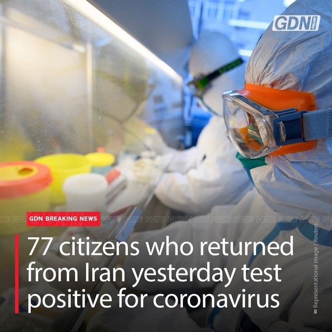 وزارت بهداشت #بحرین اعلام کرده دیروز ۱۶۵ زائر بحرینی را با پرواز مخصوص از ایران به بحرین باز گردانده، و از این جمع ۷۷ نفر مبتلا به ویروس #کرونا بودند.mkazeroun ـ reuters📡 @VahidOnline