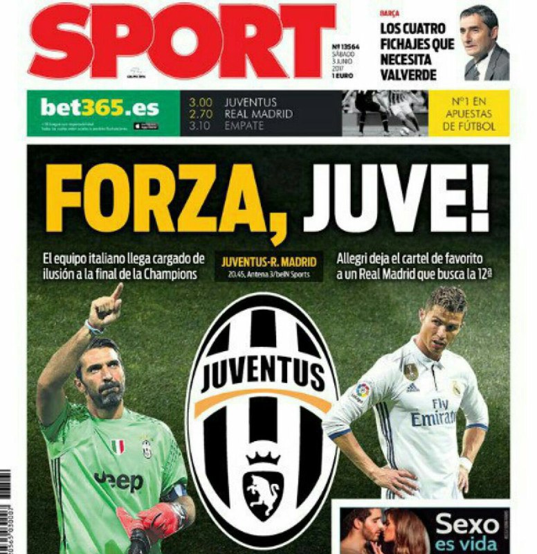 روزنامه اسپانیایی اسپورت که در ایالت کاتالونیا منتشر میشود وطرفدار #بارسلونا است تیتر زده