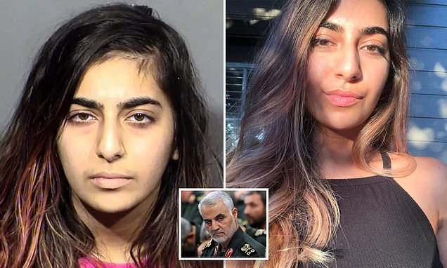 Iranian woman, 21, 'lures man she met on dating site Plenty of Fish to Vegas hotel, blindfolds him and STABS him in the neck in…