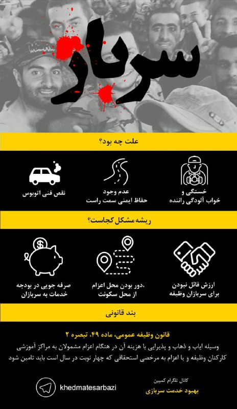 علت حادثه چه بود؟ریشه مشکل کجاست؟#سرباز_تسلیت @khedmatesarbazi